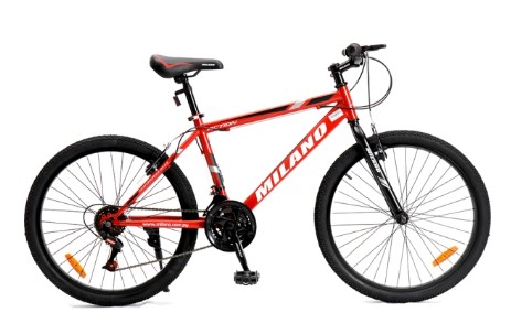 BICICLETA MILANO ARO 24" 18 VEL .ROJO MTB ACTION CABALLERO