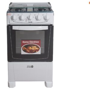COCINA A GAS JAM COMBI 4H CON HORNO ELECTRICO BLANCO*
