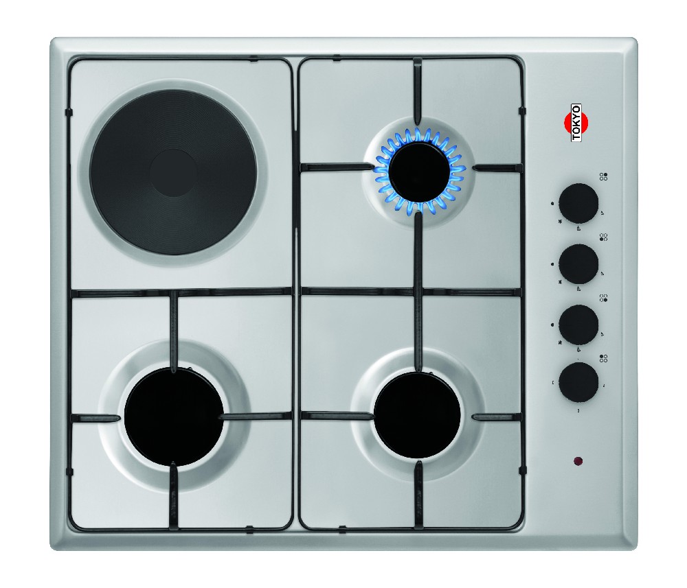 ANAFE COMBINADO TOKYO ANKA INOXIDABLE 3 HORNALLAS A GAS Y 1ELECTRICO