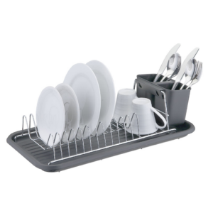 ESCURRIDOR A.CROM. C/BANDEJA Y CUB. GRIS. 44X24X12