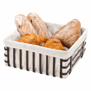 PANERA DE ACERO NEGRO. 28X28X12.5CM