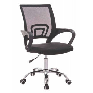SILLA DE OFICINA TELA MESH BASE CROMADA NE EM-3043
