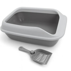 ARENERO SEMI CERRADO CON PALA SANITARIA GRIS