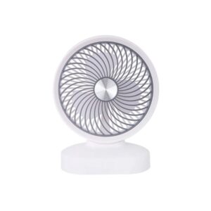 VENTILADOR DE MESA PORTÁTIL A BATERÍA RECARG. BLANCO. 10"