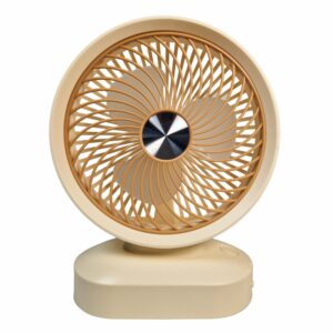 VENTILADOR DE MESA PORTÁTIL A BATERÍA RECARG. NARANJA. 10"