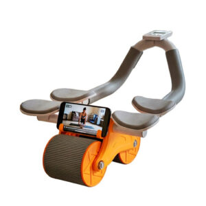 RUEDA ABDOMINAL NARANJA CON 2 RUEDAS Y SOPORTE P/CODOS