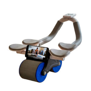 RUEDA ABDOMINAL AZUL CON 2 RUEDAS Y SOPORTE P/CODOS