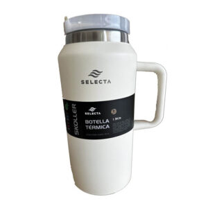 BOTELLA TERMICA 1.9L ACERO TAPA PLASTICO BLANCO