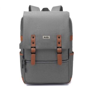 MOCHILA RIDE CON TAPA Y PRECINTOS KVM-534 GR CLARO Y MARRON