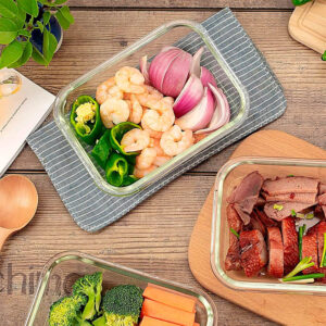 SET DE CONTENEDORES HERMETICOS VIDRIO 370ML 4PCS CROIX CRT-018