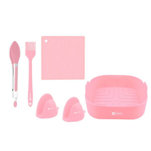 SET DE ACCESORIOS DE SILICONA PARA FREIDORA CROIX ROSA 6PCS CMP-028