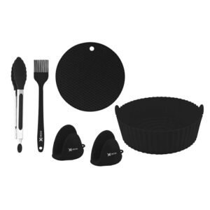 SET DE ACCESORIOS DE SILICONA PARA FREIDORA CROIX NEGRO 6PCS CMP-028