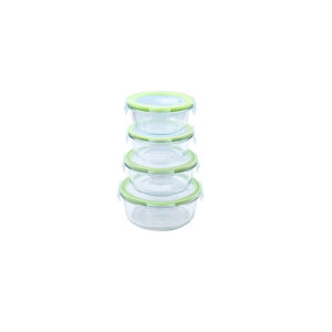 SET RECIPIENTES DE VIDRIO CROIX REDONDOS, TAPA HERMÉTICA CRT-032