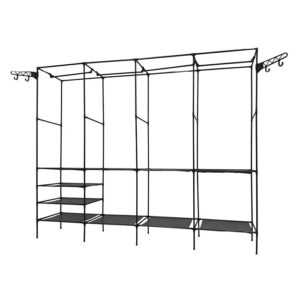 ROPERO ABIERTO METALICO CON PERCHERO DECOTEAM CUADRUPLE DDR-046 NEGRO