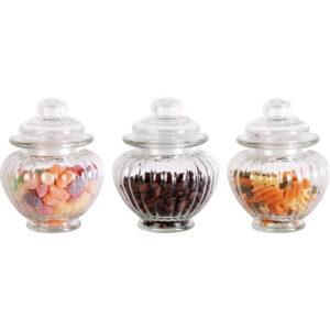 SET X3 RECIPIENTES D10xH13CM 300ML VIDRIO C/TAPA