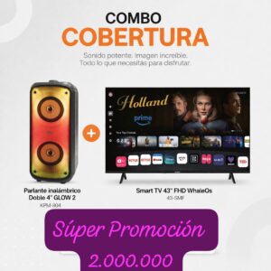 Combo TV 43" FHD + Parlante inalámbrico Doble 4" GLOW 2