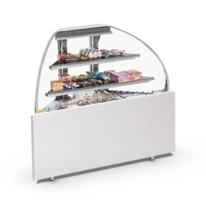 VITRINA NEUTRA ESQUINERA PLATINUM ECOSILKON INOX MOD CSTPEF C/LUZ