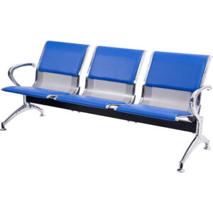SILLA DE ESPERA TANDEM 3 CUERPOS CENTURY (ALMOHADON AZUL) LEVEL