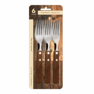 SET 6PZAS TENEDORES 1.5MM MANGO MADERA