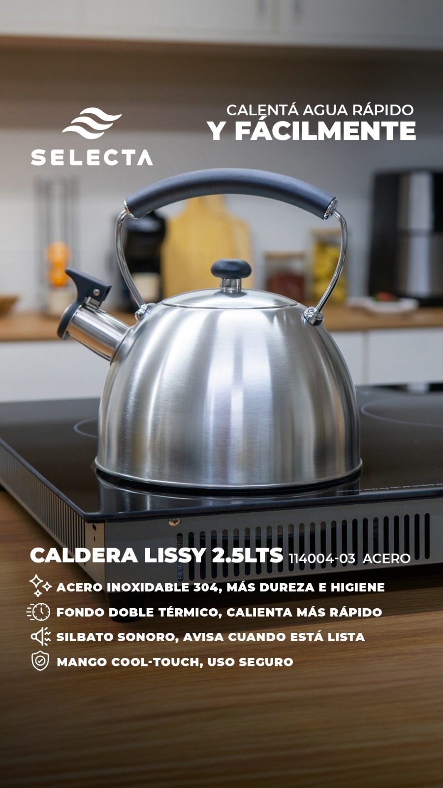 CALDERA 2.5L SILBADOR F.DOBLE M.NYLON LISSY ACERO