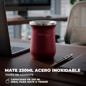 MATE 230ML ACERO INOXIDABLE GRANATE SELECTA