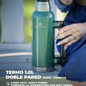 TERMO 1.0L DOBLE PARED VERDE + TAPON EXTRA TRITON
