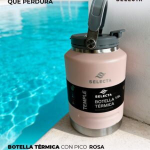BOTELLA TERMICA 1.5L ACERO C/PICO ROSA
