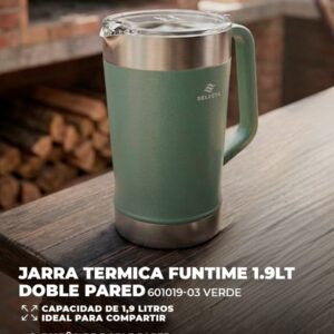 JARRA TERMICA FUNTIME 1.9LT DOBLE PARED VERDE