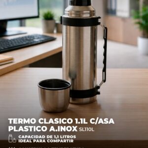TERMO CLASICO 1.1L C/ASA PLASTICO A.INOX SELECTA