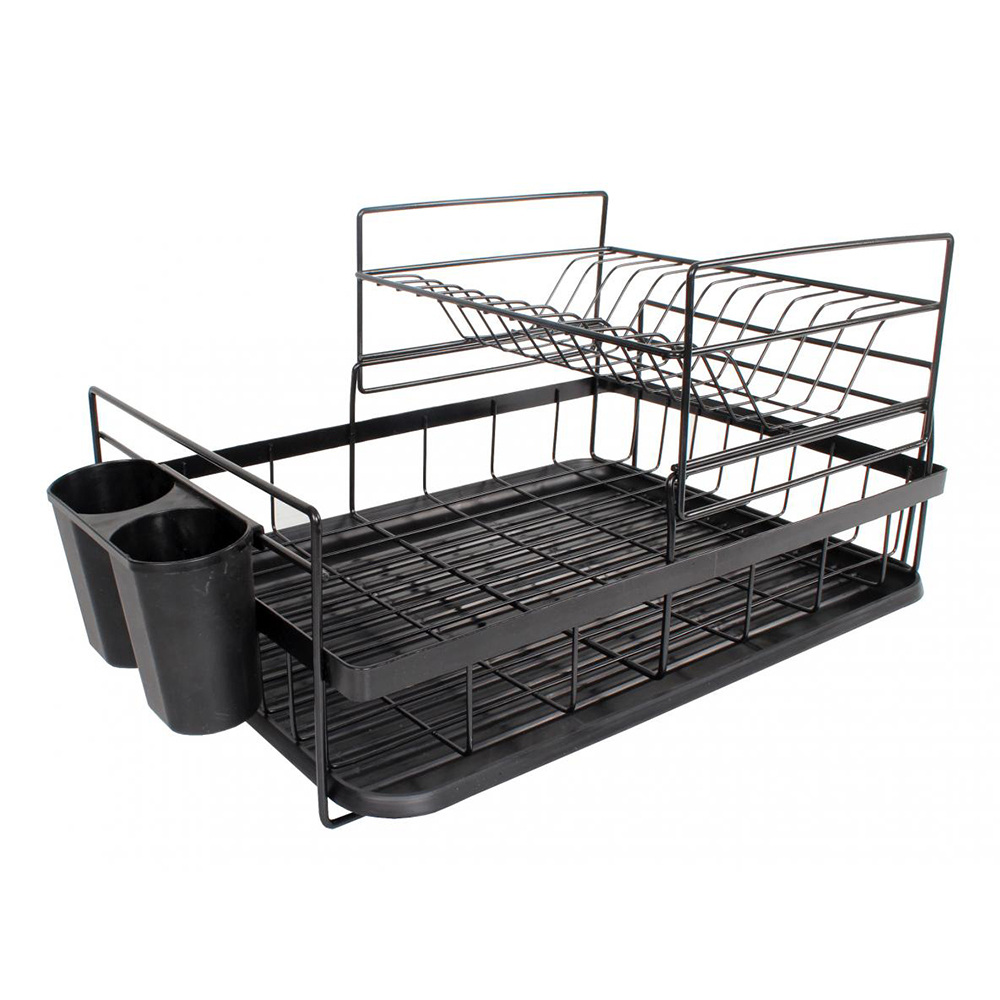 ESCURRIDOR DE VAJILLA DECOTEAM 2 NIVELES RECTANG. NEGRO