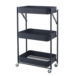 CARRITO ORGANIZADOR DECOTEAM DE METAL 3 ESTANTES DMO-019 NEGRO