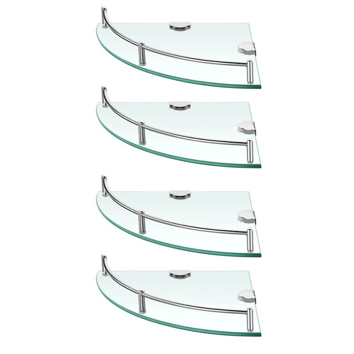 SET DE 4 ESTANTES ESQUINEROS DE VIDRIO DECOTEAM DBE-040