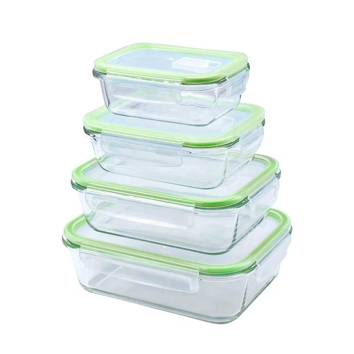SET RECIPIENTES DE VIDRIO CROIX, TAPA HERMÉTICA Y VÁLVULA CRT-031