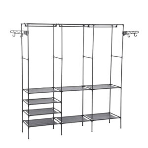 ROPERO ABIERTO METALICO CON PERCHERO DECOTEAM TRIPLE DDR-045 NEGRO